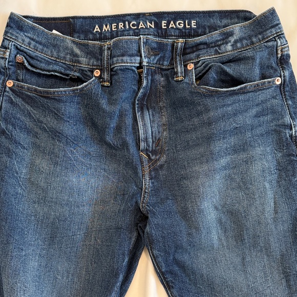 American Eagle Outfitters Men's Dark Blue Straight Jeans - Picture 2 of 4